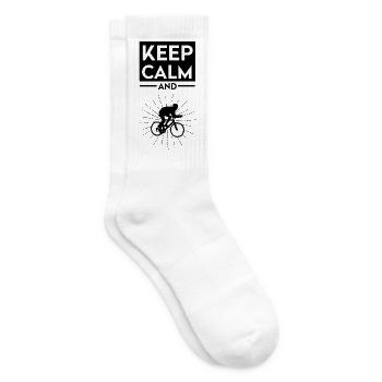 Keep Calm and Ride On Cycling Bicycle Graphic - Tennissocken - Weiß - Rechts