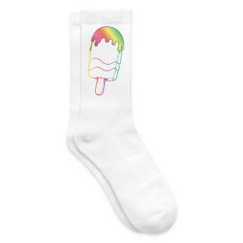 Contour de glace arc-en-ciel style néon - Chaussettes de tennis - blanc - Droite