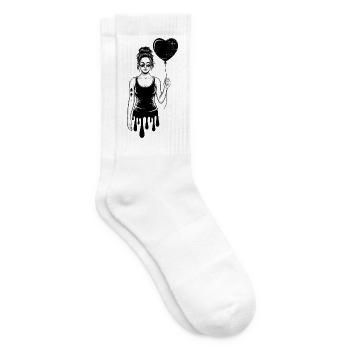 Woman with sunglasses and heart balloon urban - Tennis socks - white - Right