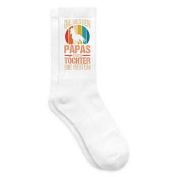 Reiten Papa Vater Pferdeliebhaber Reiterhof Pferde - Tennissocken - Weiß - Rechts