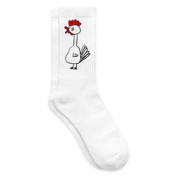 Minimalist Chicken Kids - Tennis socks - white - Right