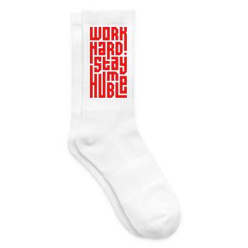 Work Hard Stay Humble - Tennis socks - white - Right