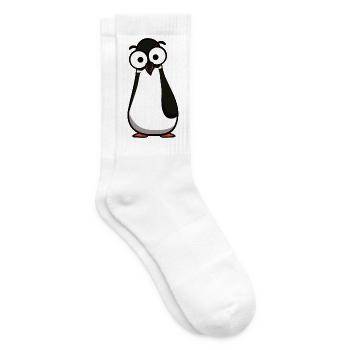 Pinguin mit Kulleraugen Cartoon - Tennissocken - Weiß - Rechts