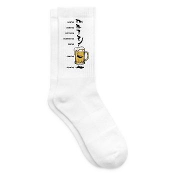 Bier Woche | Evolution | Bierbad Wochenzyklus - Tennissocken - Weiß - Rechts