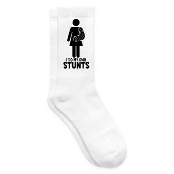 Ich mache meine Stunts selbst. Frauen mit gebroche - Tennissocken - Weiß - Rechts