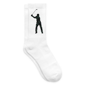 Tartan-Golfer-Schwung-Silhouette - Tennissocken - Weiß - Rechts