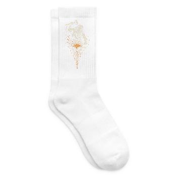 Der Schmied am Amboss – Nordischer Linolschnitt - Tennissocken - Weiß - Rechts