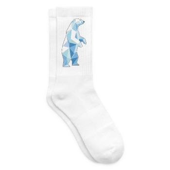 Stehender Poly Stil Eisbär - Tennissocken - Weiß - Rechts