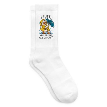 Lustige Ente – Anders als geplant - Tennissocken - Weiß - Rechts