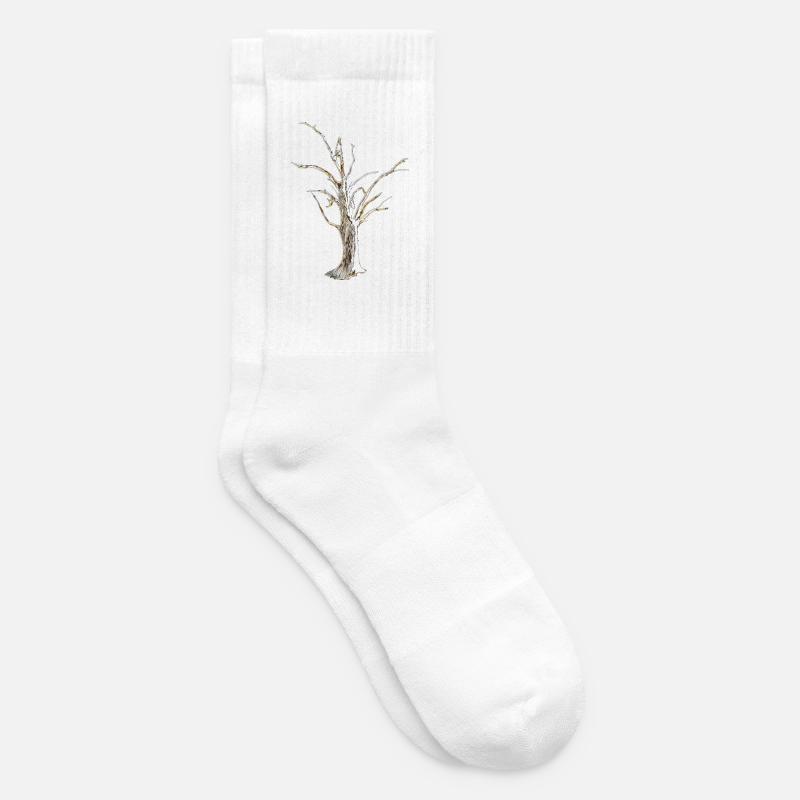 Baum - Tennissocken - Weiß