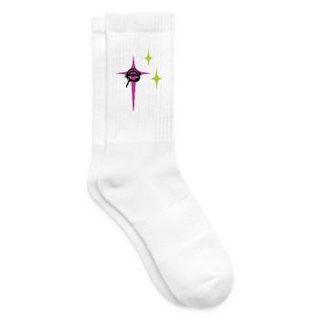 Neon Star Sparkle - Tennis socks - white - Right
