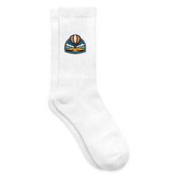 Sonnenaufgang Ballon über Meer - Tennissocken - Weiß - Rechts