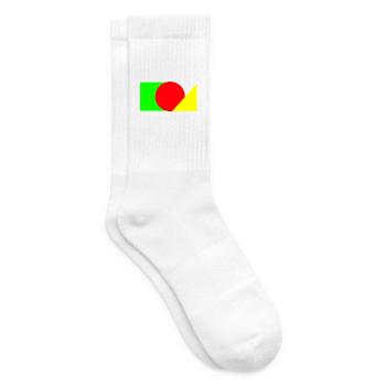 Roter Kreis trifft Grün-Gelb - Tennissocken - Weiß - Rechts