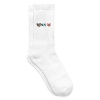 Mama Love Pastellherzen Schrift - Tennissocken - Weiß - Rechts