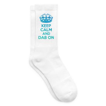 Keep Calm and Dab On – Funny Dance Design - Tennis socks - white - Right