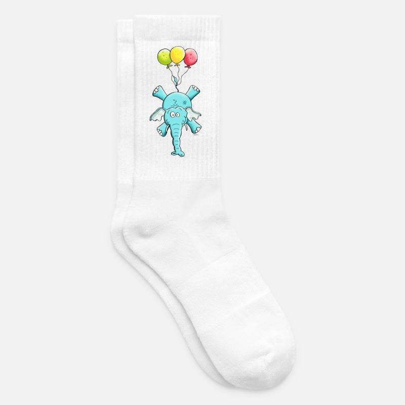 Elephant avec des ballons - Chaussettes de tennis - blanc
