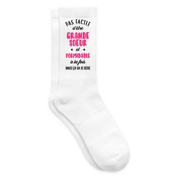 Soeur Soeurette Frère Naissance Bébé Sœur - Chaussettes de tennis - blanc - Droite