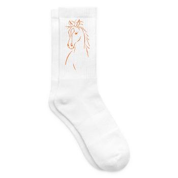Elegante Pferdesilhouette - Tennissocken - Weiß - Rechts