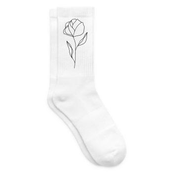 Blume gezeichnet - Tennissocken - Weiß - Rechts