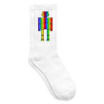 Rainbow Robot - Tennis socks - white - Right