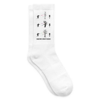 discgolf, frisbee golf, trees, disc, hobbies, sports - Tennis socks - white - Right