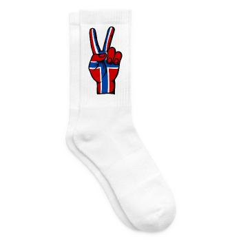 Drapeau de la Norvège Symbole de la Victoire de la Paix - Chaussettes de tennis - blanc - Droite