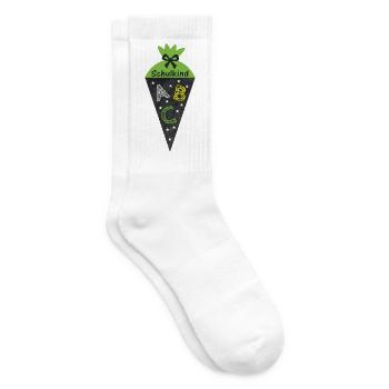 Enfant scolaire 2026 - Cône d’école dans le style tableau noir - vert - Chaussettes de tennis - blanc - Droite
