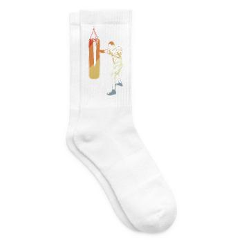 Vintage Boxing Sketch - Tennis socks - white - Right
