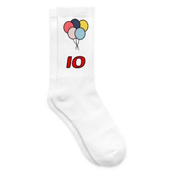 10. 10 JAHRE. 10-JÄHRIGES JUBILÄUM. 10-JÄHRIGES JUBILÄUM. - Tennissocken - Weiß - Rechts