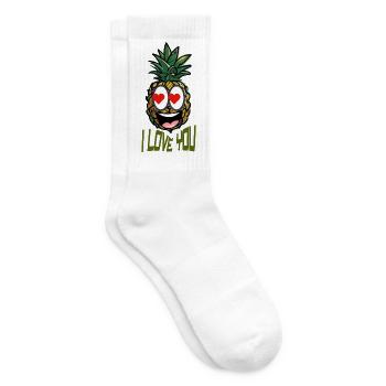 I LOVE YOU - Chaussettes de tennis - blanc - Droite