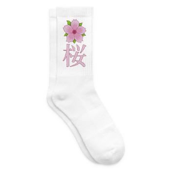 Japanische Kirschblüte - Tennissocken - Weiß - Rechts