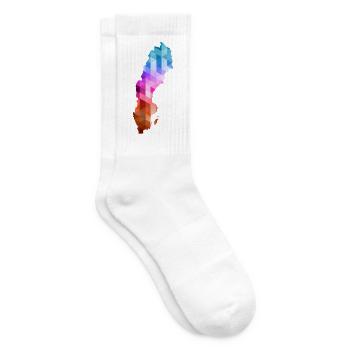 Suède - Sverige - Suède - abstrait - carte - Chaussettes de tennis - blanc - Droite
