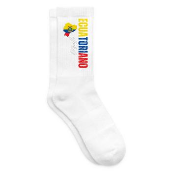 Orgueil équatoryen, design vertical - Chaussettes de tennis - blanc - Droite
