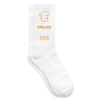 Best Grillers Come From Berlin BBQ Grill Saying - Tennis socks - white - Right