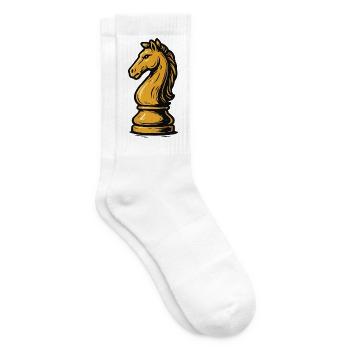 Horse Chess Figure - Tennis socks - white - Right