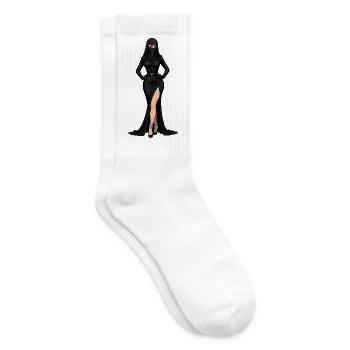 Black Ninja Elegance - Tennis socks - white - Right