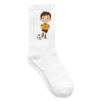 Kicker boy en maillot orange - Chaussettes de tennis - blanc - Droite