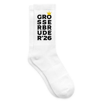 Großer Bruder 2026 Krone Schwangerschaft Baby - Tennissocken - Weiß - Rechts