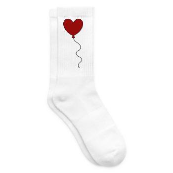 rotes Herz rot Geschenk Valentinstag - Tennissocken - Weiß - Rechts