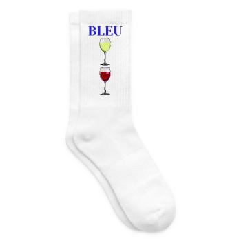 BLUE, WHITE, RED! (wine) - Tennis socks - white - Right