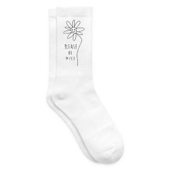 Soyez gentils – Déclaration amicale et minimale - Chaussettes de tennis - blanc - Droite