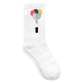 1. 1 AN. 1er ANNIVERSAIRE. ANNIVERSAIRE 1 AN. - Chaussettes de tennis - blanc - Droite