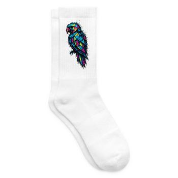 Low Poly Parrot: Colorful Geometry - Tennis socks - white - Right
