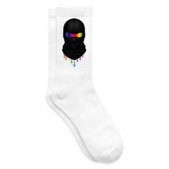 Sturmmaske Regenbogen Streetwear Pride Motiv  - Tennissocken - Weiß - Rechts