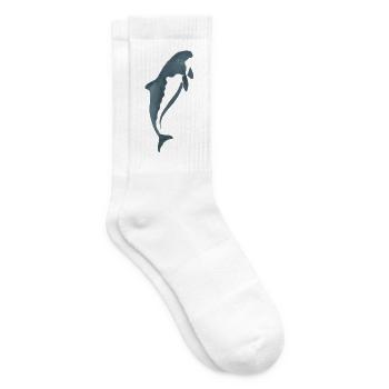 Aquarell-Delfin Silhouette - Tennissocken - Weiß - Rechts