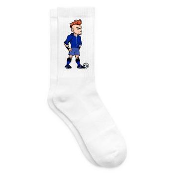 Blue Footballer - Tennis socks - white - Right