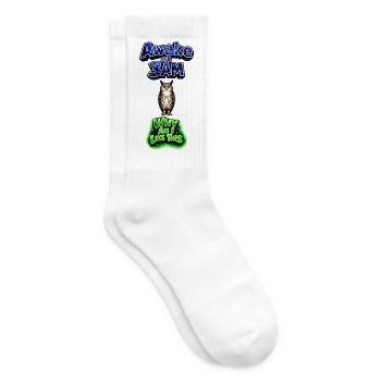 Wach um 3 Uhr morgens auf – Eulenhumor - Tennissocken - Weiß - Rechts