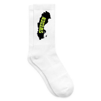 Lettrage néon suédois - Chaussettes de tennis - blanc - Droite