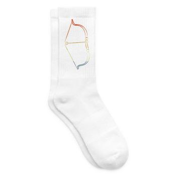 Pfeil und Bogen Zeichnung Vintage Look - Tennissocken - Weiß - Rechts