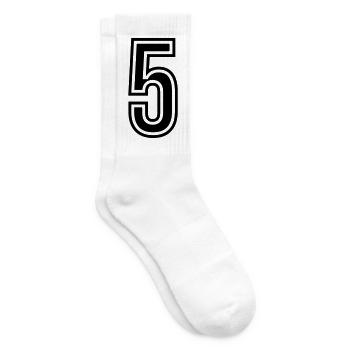 5 Number Symbol - Tennis socks - white - Right